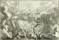 An illustration from Heilige Augen- und Gemüths-Lust : vorstellend, alle sonn- fest- und feyrtägliche nicht nur Evangelien, sondern auch Epistelen und Lectionen, jene historisch : diese auch emblemmatisch, und mit curieusen Einfassungen : in vielen Kupffer-Stücken von frembder und gantz neuer Invention : so wohl zur Kunst-Ubung als Unterhaltung Gottseeliger Betrachtungen, wie auch Vermehrung der Kupffer-Bibelen und Ausszierung aller christlichen Postillen dienlich (1706)