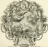 An illustration from Heilige Augen- und Gemüths-Lust : vorstellend, alle sonn- fest- und feyrtägliche nicht nur Evangelien, sondern auch Epistelen und Lectionen, jene historisch : diese auch emblemmatisch, und mit curieusen Einfassungen : in vielen Kupffer-Stücken von frembder und gantz neuer Invention : so wohl zur Kunst-Ubung als Unterhaltung Gottseeliger Betrachtungen, wie auch Vermehrung der Kupffer-Bibelen und Ausszierung aller christlichen Postillen dienlich (1706)