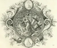 An illustration from Heilige Augen- und Gemüths-Lust : vorstellend, alle sonn- fest- und feyrtägliche nicht nur Evangelien, sondern auch Epistelen und Lectionen, jene historisch : diese auch emblemmatisch, und mit curieusen Einfassungen : in vielen Kupffer-Stücken von frembder und gantz neuer Invention : so wohl zur Kunst-Ubung als Unterhaltung Gottseeliger Betrachtungen, wie auch Vermehrung der Kupffer-Bibelen und Ausszierung aller christlichen Postillen dienlich (1706)