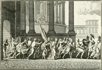An illustration from Heilige Augen- und Gemüths-Lust : vorstellend, alle sonn- fest- und feyrtägliche nicht nur Evangelien, sondern auch Epistelen und Lectionen, jene historisch : diese auch emblemmatisch, und mit curieusen Einfassungen : in vielen Kupffer-Stücken von frembder und gantz neuer Invention : so wohl zur Kunst-Ubung als Unterhaltung Gottseeliger Betrachtungen, wie auch Vermehrung der Kupffer-Bibelen und Ausszierung aller christlichen Postillen dienlich (1706)