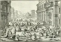 An illustration from Heilige Augen- und Gemüths-Lust : vorstellend, alle sonn- fest- und feyrtägliche nicht nur Evangelien, sondern auch Epistelen und Lectionen, jene historisch : diese auch emblemmatisch, und mit curieusen Einfassungen : in vielen Kupffer-Stücken von frembder und gantz neuer Invention : so wohl zur Kunst-Ubung als Unterhaltung Gottseeliger Betrachtungen, wie auch Vermehrung der Kupffer-Bibelen und Ausszierung aller christlichen Postillen dienlich (1706)
