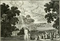 An illustration from Heilige Augen- und Gemüths-Lust : vorstellend, alle sonn- fest- und feyrtägliche nicht nur Evangelien, sondern auch Epistelen und Lectionen, jene historisch : diese auch emblemmatisch, und mit curieusen Einfassungen : in vielen Kupffer-Stücken von frembder und gantz neuer Invention : so wohl zur Kunst-Ubung als Unterhaltung Gottseeliger Betrachtungen, wie auch Vermehrung der Kupffer-Bibelen und Ausszierung aller christlichen Postillen dienlich (1706)