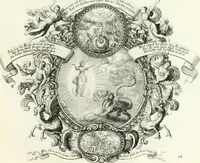 An illustration from Heilige Augen- und Gemüths-Lust : vorstellend, alle sonn- fest- und feyrtägliche nicht nur Evangelien, sondern auch Epistelen und Lectionen, jene historisch : diese auch emblemmatisch, und mit curieusen Einfassungen : in vielen Kupffer-Stücken von frembder und gantz neuer Invention : so wohl zur Kunst-Ubung als Unterhaltung Gottseeliger Betrachtungen, wie auch Vermehrung der Kupffer-Bibelen und Ausszierung aller christlichen Postillen dienlich (1706)