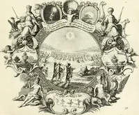 An illustration from Heilige Augen- und Gemüths-Lust : vorstellend, alle sonn- fest- und feyrtägliche nicht nur Evangelien, sondern auch Epistelen und Lectionen, jene historisch : diese auch emblemmatisch, und mit curieusen Einfassungen : in vielen Kupffer-Stücken von frembder und gantz neuer Invention : so wohl zur Kunst-Ubung als Unterhaltung Gottseeliger Betrachtungen, wie auch Vermehrung der Kupffer-Bibelen und Ausszierung aller christlichen Postillen dienlich (1706)