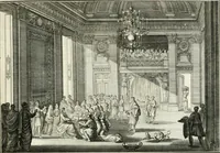 An illustration from Heilige Augen- und Gemüths-Lust : vorstellend, alle sonn- fest- und feyrtägliche nicht nur Evangelien, sondern auch Epistelen und Lectionen, jene historisch : diese auch emblemmatisch, und mit curieusen Einfassungen : in vielen Kupffer-Stücken von frembder und gantz neuer Invention : so wohl zur Kunst-Ubung als Unterhaltung Gottseeliger Betrachtungen, wie auch Vermehrung der Kupffer-Bibelen und Ausszierung aller christlichen Postillen dienlich (1706)