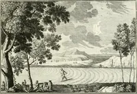 An illustration from Heilige Augen- und Gemüths-Lust : vorstellend, alle sonn- fest- und feyrtägliche nicht nur Evangelien, sondern auch Epistelen und Lectionen, jene historisch : diese auch emblemmatisch, und mit curieusen Einfassungen : in vielen Kupffer-Stücken von frembder und gantz neuer Invention : so wohl zur Kunst-Ubung als Unterhaltung Gottseeliger Betrachtungen, wie auch Vermehrung der Kupffer-Bibelen und Ausszierung aller christlichen Postillen dienlich (1706)