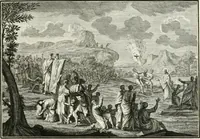 An illustration from Heilige Augen- und Gemüths-Lust : vorstellend, alle sonn- fest- und feyrtägliche nicht nur Evangelien, sondern auch Epistelen und Lectionen, jene historisch : diese auch emblemmatisch, und mit curieusen Einfassungen : in vielen Kupffer-Stücken von frembder und gantz neuer Invention : so wohl zur Kunst-Ubung als Unterhaltung Gottseeliger Betrachtungen, wie auch Vermehrung der Kupffer-Bibelen und Ausszierung aller christlichen Postillen dienlich (1706)