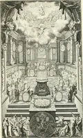 An illustration from Heilige Augen- und Gemüths-Lust : vorstellend, alle sonn- fest- und feyrtägliche nicht nur Evangelien, sondern auch Epistelen und Lectionen, jene historisch : diese auch emblemmatisch, und mit curieusen Einfassungen : in vielen Kupffer-Stücken von frembder und gantz neuer Invention : so wohl zur Kunst-Ubung als Unterhaltung Gottseeliger Betrachtungen, wie auch Vermehrung der Kupffer-Bibelen und Ausszierung aller christlichen Postillen dienlich (1706)