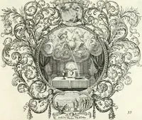 An illustration from Heilige Augen- und Gemüths-Lust : vorstellend, alle sonn- fest- und feyrtägliche nicht nur Evangelien, sondern auch Epistelen und Lectionen, jene historisch : diese auch emblemmatisch, und mit curieusen Einfassungen : in vielen Kupffer-Stücken von frembder und gantz neuer Invention : so wohl zur Kunst-Ubung als Unterhaltung Gottseeliger Betrachtungen, wie auch Vermehrung der Kupffer-Bibelen und Ausszierung aller christlichen Postillen dienlich (1706)