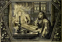 An illustration from Heilig-epistolischer Bericht, Licht, Geleit, und Freud. Das ist : Emblematische Fürstllung der heiligen Sonn- und festtäglichen Episteln; in welcher gründlicher Bericht von den rechten Wort-Verstand ertheilet, dem wahren Christenthum ein helles licht furgetragen, und ein sicheres Geleit mit beigefügten Gebeten und Gesängen zu der himmlischen Freude gezeiget wird (1663)