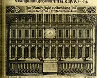 Picture 321 of 344 from Heilig-epistolischer Bericht, Licht, Geleit, und Freud. Das ist : Emblematische Fürstllung der heiligen Sonn- und festtäglichen Episteln; in welcher gründlicher Bericht von den rechten Wort-Verstand ertheilet, dem wahren Christenthum ein helles licht furgetragen, und ein sicheres Geleit mit beigefügten Gebeten und Gesängen zu der himmlischen Freude gezeiget wird (1663), leaf 1020