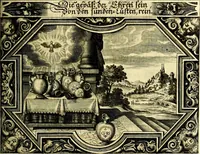 Picture 58 of 344 from Heilig-epistolischer Bericht, Licht, Geleit, und Freud. Das ist : Emblematische Fürstllung der heiligen Sonn- und festtäglichen Episteln; in welcher gründlicher Bericht von den rechten Wort-Verstand ertheilet, dem wahren Christenthum ein helles licht furgetragen, und ein sicheres Geleit mit beigefügten Gebeten und Gesängen zu der himmlischen Freude gezeiget wird (1663), leaf 160