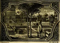 An illustration from Heilig-epistolischer Bericht, Licht, Geleit, und Freud. Das ist : Emblematische Fürstllung der heiligen Sonn- und festtäglichen Episteln; in welcher gründlicher Bericht von den rechten Wort-Verstand ertheilet, dem wahren Christenthum ein helles licht furgetragen, und ein sicheres Geleit mit beigefügten Gebeten und Gesängen zu der himmlischen Freude gezeiget wird (1663)