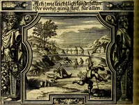 Picture 104 of 344 from Heilig-epistolischer Bericht, Licht, Geleit, und Freud. Das ist : Emblematische Fürstllung der heiligen Sonn- und festtäglichen Episteln; in welcher gründlicher Bericht von den rechten Wort-Verstand ertheilet, dem wahren Christenthum ein helles licht furgetragen, und ein sicheres Geleit mit beigefügten Gebeten und Gesängen zu der himmlischen Freude gezeiget wird (1663), leaf 335