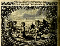 Picture 116 of 344 from Heilig-epistolischer Bericht, Licht, Geleit, und Freud. Das ist : Emblematische Fürstllung der heiligen Sonn- und festtäglichen Episteln; in welcher gründlicher Bericht von den rechten Wort-Verstand ertheilet, dem wahren Christenthum ein helles licht furgetragen, und ein sicheres Geleit mit beigefügten Gebeten und Gesängen zu der himmlischen Freude gezeiget wird (1663), leaf 397