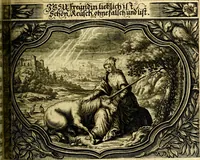Picture 137 of 344 from Heilig-epistolischer Bericht, Licht, Geleit, und Freud. Das ist : Emblematische Fürstllung der heiligen Sonn- und festtäglichen Episteln; in welcher gründlicher Bericht von den rechten Wort-Verstand ertheilet, dem wahren Christenthum ein helles licht furgetragen, und ein sicheres Geleit mit beigefügten Gebeten und Gesängen zu der himmlischen Freude gezeiget wird (1663), leaf 476
