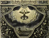 Picture 18 of 344 from Heilig-epistolischer Bericht, Licht, Geleit, und Freud. Das ist : Emblematische Fürstllung der heiligen Sonn- und festtäglichen Episteln; in welcher gründlicher Bericht von den rechten Wort-Verstand ertheilet, dem wahren Christenthum ein helles licht furgetragen, und ein sicheres Geleit mit beigefügten Gebeten und Gesängen zu der himmlischen Freude gezeiget wird (1663), leaf 55