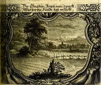 Picture 164 of 344 from Heilig-epistolischer Bericht, Licht, Geleit, und Freud. Das ist : Emblematische Fürstllung der heiligen Sonn- und festtäglichen Episteln; in welcher gründlicher Bericht von den rechten Wort-Verstand ertheilet, dem wahren Christenthum ein helles licht furgetragen, und ein sicheres Geleit mit beigefügten Gebeten und Gesängen zu der himmlischen Freude gezeiget wird (1663), leaf 592