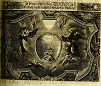 An illustration from Heilig-epistolischer Bericht, Licht, Geleit, und Freud. Das ist : Emblematische Fürstllung der heiligen Sonn- und festtäglichen Episteln; in welcher gründlicher Bericht von den rechten Wort-Verstand ertheilet, dem wahren Christenthum ein helles licht furgetragen, und ein sicheres Geleit mit beigefügten Gebeten und Gesängen zu der himmlischen Freude gezeiget wird (1663)