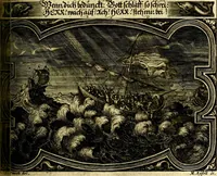 An illustration from Heilig-epistolischer Bericht, Licht, Geleit, und Freud. Das ist : Emblematische Fürstllung der heiligen Sonn- und festtäglichen Episteln; in welcher gründlicher Bericht von den rechten Wort-Verstand ertheilet, dem wahren Christenthum ein helles licht furgetragen, und ein sicheres Geleit mit beigefügten Gebeten und Gesängen zu der himmlischen Freude gezeiget wird (1663)