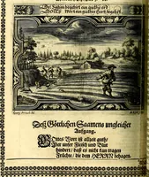 Picture 214 of 344 from Heilig-epistolischer Bericht, Licht, Geleit, und Freud. Das ist : Emblematische Fürstllung der heiligen Sonn- und festtäglichen Episteln; in welcher gründlicher Bericht von den rechten Wort-Verstand ertheilet, dem wahren Christenthum ein helles licht furgetragen, und ein sicheres Geleit mit beigefügten Gebeten und Gesängen zu der himmlischen Freude gezeiget wird (1663), leaf 769