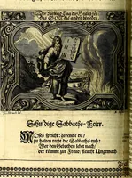 Picture 265 of 344 from Heilig-epistolischer Bericht, Licht, Geleit, und Freud. Das ist : Emblematische Fürstllung der heiligen Sonn- und festtäglichen Episteln; in welcher gründlicher Bericht von den rechten Wort-Verstand ertheilet, dem wahren Christenthum ein helles licht furgetragen, und ein sicheres Geleit mit beigefügten Gebeten und Gesängen zu der himmlischen Freude gezeiget wird (1663), leaf 895