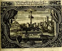 An illustration from Heilig-epistolischer Bericht, Licht, Geleit, und Freud. Das ist : Emblematische Fürstllung der heiligen Sonn- und festtäglichen Episteln; in welcher gründlicher Bericht von den rechten Wort-Verstand ertheilet, dem wahren Christenthum ein helles licht furgetragen, und ein sicheres Geleit mit beigefügten Gebeten und Gesängen zu der himmlischen Freude gezeiget wird (1663)