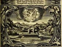 An illustration from Heilig-epistolischer Bericht, Licht, Geleit, und Freud. Das ist : Emblematische Fürstllung der heiligen Sonn- und festtäglichen Episteln; in welcher gründlicher Bericht von den rechten Wort-Verstand ertheilet, dem wahren Christenthum ein helles licht furgetragen, und ein sicheres Geleit mit beigefügten Gebeten und Gesängen zu der himmlischen Freude gezeiget wird (1663)