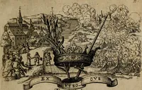 An illustration from Helicon Boemo-Hercynius, in quo nouem applausibus coronatur Neo-Rex Boemiæ Leopoldus (1656)