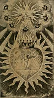An illustration from Helleleuchtender Hertzens-Spiegel : worinnen vermittelst einer dreyfachen Vorstellung ..., I. Das Erkäntniss, II. Die Übung, und dann III. Das Geheimniss der wahren Gottseligkeit, das ist, die gantze That, Krafft und Hertzens-Theologia ... mit zur Sache hochdienlichen Kupffer-Figuren ..., samt einem kurzgefasten, doch vollständigen Gebet-Büchlein, oder Andachts-Speigel (1680)