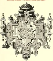 An illustration from Heraldic visitations of Wales and part of the Marches; between the years 1586 and 1613, under the authority of Clarencieux and Norroy, two kings at arms (1846)