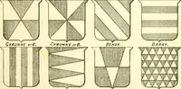 An illustration from Heraldry illustrated. Being a short account of the origin and history of heraldry and an explanation of its nature, with practical directions for drawing and painting coats of arms, to which is added a glossary of the terms used in the science of heraldry .. (1897)