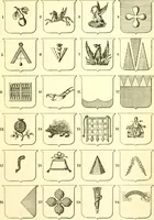 An illustration from Heraldry illustrated. Being a short account of the origin and history of heraldry and an explanation of its nature, with practical directions for drawing and painting coats of arms, to which is added a glossary of the terms used in the science of heraldry .. (1897)