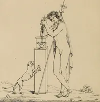 An illustration from Herculanum et Pompéi, recueil général des peintures, bronzes, mosaïques, etc., découverts jusqu'à ce jour, et reproduits d'apreès Le antichita di Ercolano, Il Museo borbonico, et tous les ouvrages analogues (1870)