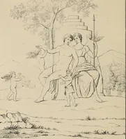 An illustration from Herculanum et Pompéi, recueil général des peintures, bronzes, mosaïques, etc., découverts jusqu'à ce jour, et reproduits d'apreès Le antichita di Ercolano, Il Museo borbonico, et tous les ouvrages analogues (1870)