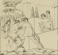 An illustration from Herculanum et Pompéi, recueil général des peintures, bronzes, mosaïques, etc., découverts jusqu'à ce jour, et reproduits d'apreès Le antichita di Ercolano, Il Museo borbonico, et tous les ouvrages analogues (1870)