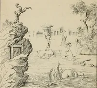 An illustration from Herculanum et Pompéi, recueil général des peintures, bronzes, mosaïques, etc., découverts jusqu'à ce jour, et reproduits d'apreès Le antichita di Ercolano, Il Museo borbonico, et tous les ouvrages analogues (1870)