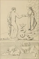 An illustration from Herculanum et Pompéi, recueil général des peintures, bronzes, mosaïques, etc., découverts jusqu'à ce jour, et reproduits d'apreès Le antichita di Ercolano, Il Museo borbonico, et tous les ouvrages analogues (1870)