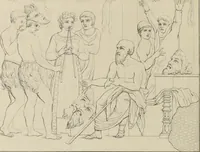 An illustration from Herculanum et Pompéi, recueil général des peintures, bronzes, mosaïques, etc., découverts jusqu'à ce jour, et reproduits d'apreès Le antichita di Ercolano, Il Museo borbonico, et tous les ouvrages analogues (1870)