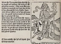 Picture 12 of 13 from Here begynneth the legende named in Latyn Legenda aurea, : that is to say in Englysshe the Golden legende : for lyke as passeth golde in valewe al other metallys, soo thys legende excedeth all other bokes, leaf 834