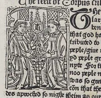 Picture 2 of 13 from Here begynneth the legende named in Latyn Legenda aurea, : that is to say in Englysshe the Golden legende : for lyke as passeth golde in valewe al other metallys, soo thys legende excedeth all other bokes, leaf 84