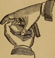 An illustration from Herrmann's wizards' manual; a practical treatise on coin tricks (1916)