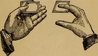 An illustration from Herrmann's wizards' manual; a practical treatise on coin tricks (1916)