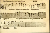 Picture 17 of 32 from Herrn J.M. Dilherrns Predigers bey S. Sebald Evangelischer Schlussreimen der Predigen : so er im Jahr 1649[-1651] gehalten, mit dreyen singenden Stimmen, zweyen Discanten, einem Bass mit Numeris und Signis gezeichnet zu einem Positiv, Regal, Spinet, Clavicymbel oder Theorb (1652), leaf 131