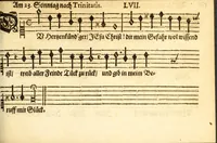 Picture 22 of 32 from Herrn J.M. Dilherrns Predigers bey S. Sebald Evangelischer Schlussreimen der Predigen : so er im Jahr 1649[-1651] gehalten, mit dreyen singenden Stimmen, zweyen Discanten, einem Bass mit Numeris und Signis gezeichnet zu einem Positiv, Regal, Spinet, Clavicymbel oder Theorb (1652), leaf 159