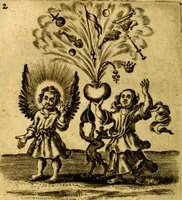 An illustration from Hertzen Schuel, oder, Des von Gott abgefüerten Herzens (1664)
