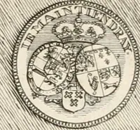 An illustration from Het blyde Breda, ofte, Kort verhaal van de plegtige intrede van den allerdoorlugtigsten vorst Willem Carel Hendrik Friso, prince van Oranje en Nassau ... als heer en baron van Breda, ende haare koninklyke hoogheid Anna, kroonprincesse van Engeland, Schotland ... : geschied op den XIII. van herfst-maand, MDCCXXXVII (1737)