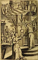 An illustration from Het duyfken in de steen-rotse; dat is, Eene mede-lydende ziele op de bittere passie Jesu Christi mediterende. Gemaekt door eenen Priester der Societeyt Jesu. 8. druck, rycker van stoffe, van beelden en van poësie (1753)