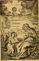 An illustration from Het duyfken in de steen-rotse; dat is, Eene mede-lydende ziele op de bittere passie Jesu Christi mediterende. Gemaekt door eenen Priester der Societeyt Jesu. 8. druck, rycker van stoffe, van beelden en van poësie (1753)