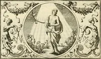An illustration from Het groot natuur- en zedekundigh werelttoneel, of, Woordenboek van meer dan 1200 aeloude Egiptische, Grieksche en Romeinsche zinnebeelden of beeldenspraek ... : op nieu uit de oirsprongklyke schriften van Cezar Ripa, Zaratino Kastellini, Piërius Valerianus, Horus Apollo en andere ... getrokken in eene alphabetische ordre gebragt, met uitvoerige aenmerkingen en ophelderingen ... door een' ervaren taelen outheitkundigen, hebende voor het overige de uitmuntende dichter, Hubert Korneliszoon Poot dit werk ten opzichte van den text ... in klaer en zuiver Nederduitsch overgeschreven, en achte verscheide zinnebeelden dichtkundige toepassingen gestelt ; met fraeje kunstplaten versiert .. (1743)